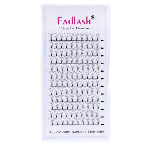 Miniatura 33 de FADLASH Extensiones de pestañas postizas en abanico con base puntiaguda 10D, extensiones de pestañas postizas de tallo medio, extensiones