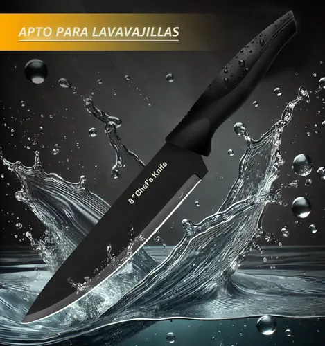 Miniatura 5 de XANAPON Juego de cuchillos de cocina de 14 piezas, acero inoxidable alemán de alto carbono, cubiertos aptos para lavavajillas con afilador