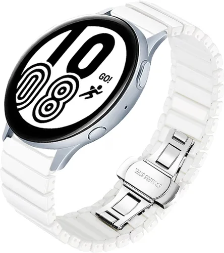 Miniatura 5 de Banda de pulsera de eslabones de cerámica de 0.787 in para Samsung Galaxy Watch 7 FE 6 5 4,40/42/43/44/45/46/1.850 in, Huawei GT 3 1.654 in (negro)
