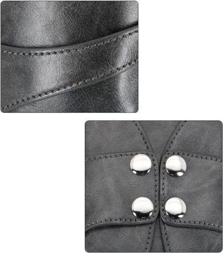 Miniatura 5 de Bolsa de tijeras, cuero suave, peluquería, peluquería, tijeras, funda para estilista, bolsa de herramientas con cinturón para el hombro Gris