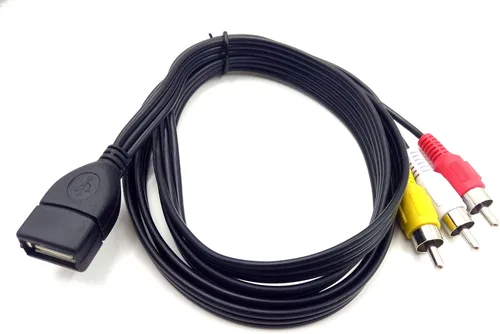 Miniatura 2 de Cable USB a 3RCA, 5 pies/4.9 ft USB 2.0 hembra a 3 RCA macho Jack Splitter Audio Video AV Cable adaptador compuesto (USB F/3RCA M)