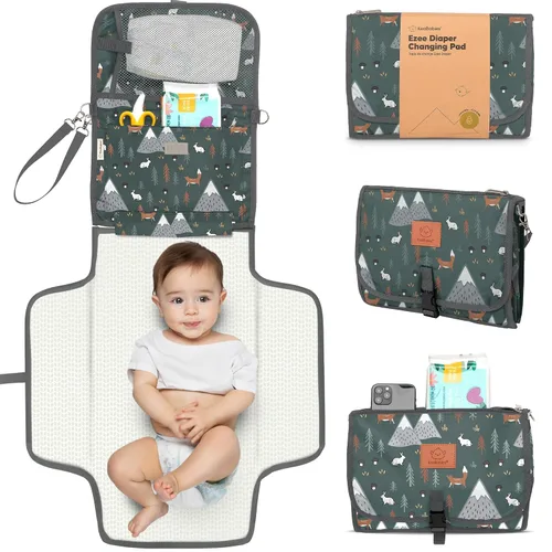 Miniatura 13 de KeaBabies Cambiador de pañales portátil, para viajes, automóvil – Cambiador grande impermeable para bebé, lavable, acolchado, bolsa de viaje