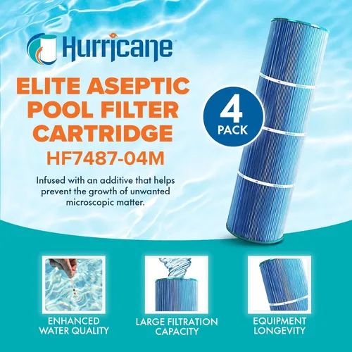 Miniatura 2 de Hurricane Filtros - Paquete de 4 cartuchos de filtro aséptico HF7487-04M Elite para piscina – Repuesto para PA100N, Unicel C-7487, Filbur FC-1270