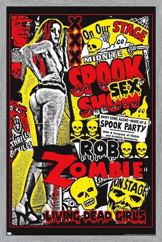 Miniatura 14 de Rob Zombie - Póster de pared de niñas muertas vivientes, 22.4 pulgadas de largo x 14.7 pulgadas de ancho, versión enmarcada de madera de granero