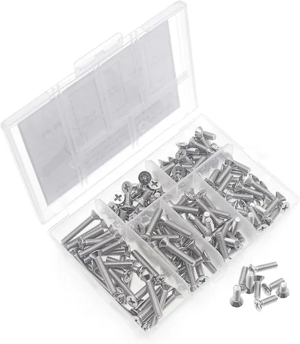 Miniatura 6 de 8#-32 304 Juego surtido de tornillos Phillips de acero inoxidable de cabeza plana para máquina (8#-32)