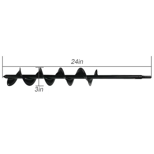 Miniatura 2 de Broca de taladro de 3 x 24 pulgadas, broca para plantación de jardín, broca para plantar, perforadora para poste para plantar bulbos, broca