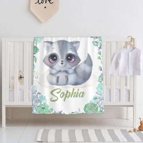 Miniatura 48 de Mantas de bebé personalizadas con diseño de animales, manta personalizada con nombre para niños y niñas, manta de bebé personalizada, regalos
