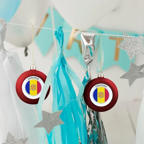 Miniatura 8 de Adorno de bola de Navidad de Andorra, bandera de Andorra, bandera de las naciones, adornos colgantes, recuerdo, regalo para árbol de Navidad