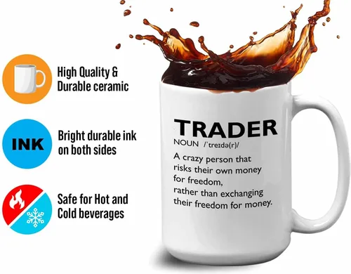 Miniatura 4 de Taza de café del mercado de valores – Definición del comerciante Crazy Person – Day Trader Brokers Asesor financiero Inversor Ahorro de oficina