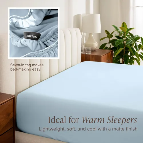 Miniatura 6 de Bare Home Juego de sábanas de algodón 100% orgánico Twin XL - Tejido percal nítido - Ligero y transpirable - Sábanas de cama y fundas de almohada 13