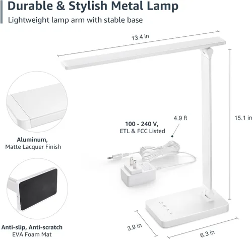 Miniatura 8 de Lepro Bundle - Lámpara de escritorio LED blanca y lámpara de mesa LED (plata)