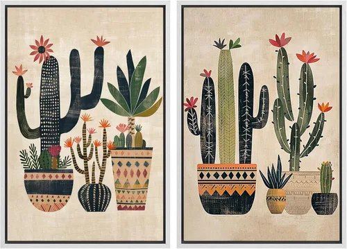 Miniatura 93 de MUDECOR Impresión en Lienzo Enmarcado Arte de Pared Anillos de Árbol de Madera de Roble Ilustración de la Naturaleza Arte Moderno Decorativo