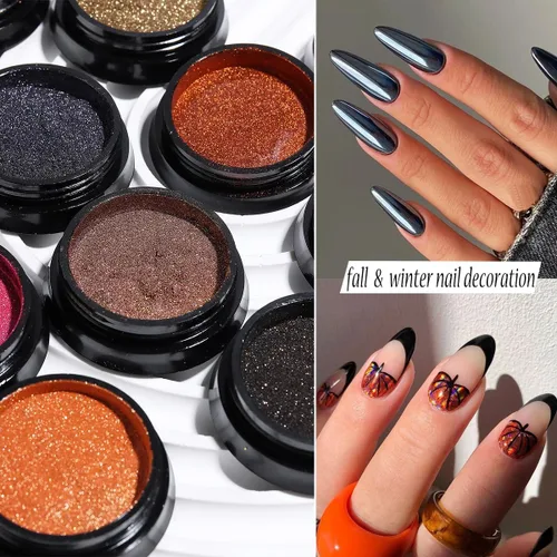 Miniatura 4 de Polvo de uñas cromado camaleón, 10 cajas de polvo cromado Aurora rosa morado, polvo de uñas holográfico dorado y plateado, pigmento espejo metálico