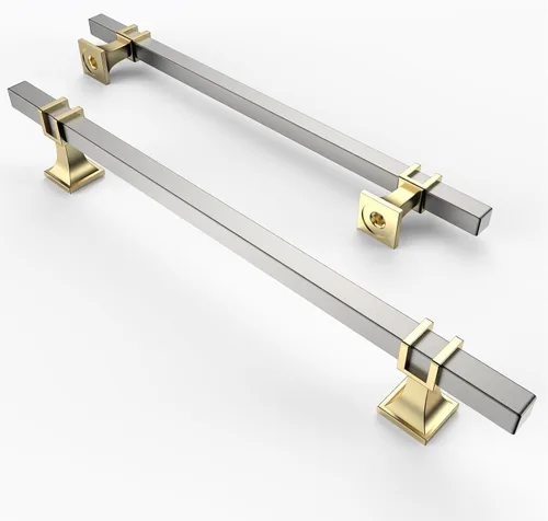 Miniatura 25 de Asidrama - Paquete de 10 manijas para alacena de 3 pulgadas (76mm) de color negro mate y dorado, tiradores para gabinete, accesorios para gabinete