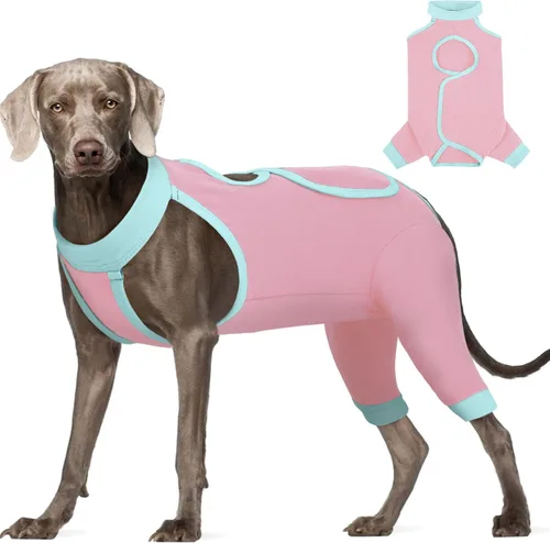 Miniatura 13 de ROZKITCH Manga de pierna para cirugía para perros, piernas traseras, macho y hembra para evitar lamer heridas, codo, rodillera, traje de Azul