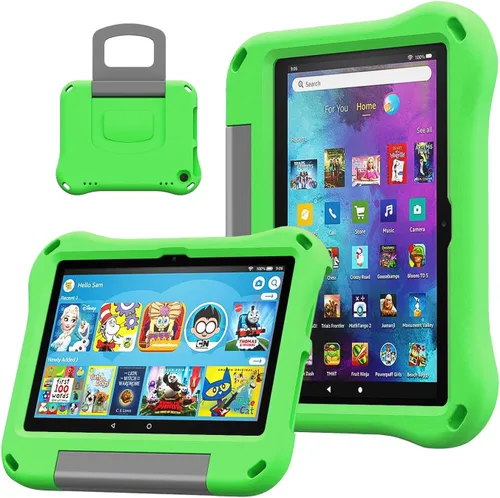 Miniatura 8 de DiHines - Funda para tablet de 8 pulgadas, fundas ligeras a prueba de golpes con soporte de asa, color azul