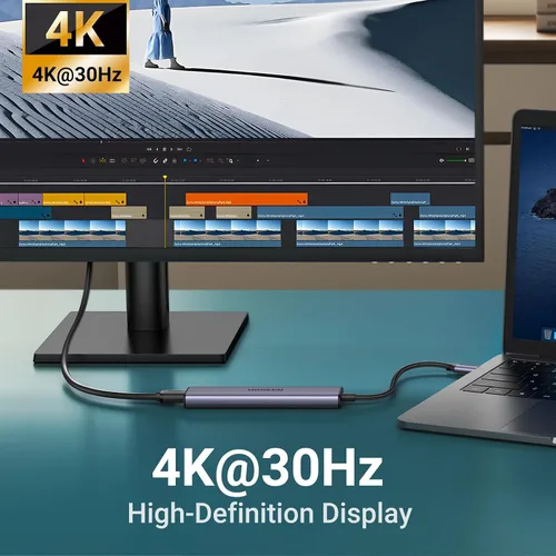 Miniatura 8 de UGREEN Adaptador multipuerto USB C 5 en 1 Revodok 105 4K HDMI, entrega de energía de 100 W, 3 puertos de datos USB-A, dongle USB C para MacBook