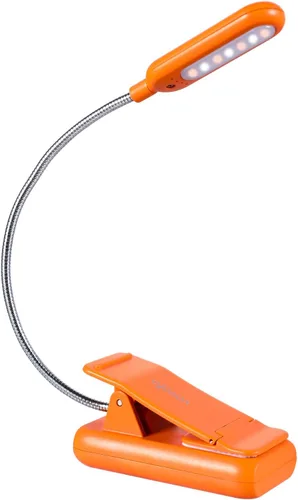 Miniatura 9 de VAVOFO Luz de lectura recargable ámbar, luz de libro con bloqueo de luz azul, 7 LED para el cuidado de los ojos, 9 colores, 9 brillos con clip