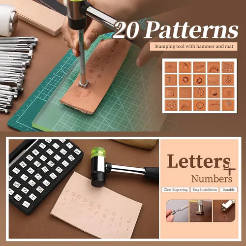 Miniatura 3 de 424 herramientas de trabajo de cuero, herramientas de cuero, kit de herramientas de cuero, herramienta de perforación de agujeros de cuero