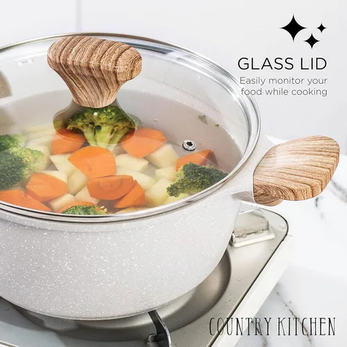 Miniatura 4 de Country Kitchen Juego de utensilios de cocina de aluminio fundido antiadherente, utensilios de cocina duraderos para cocinar todos los días, crema