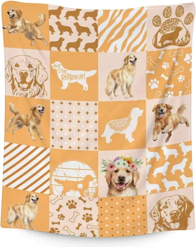 Miniatura 28 de Golden Retriever - Manta para niñas, tamaño de regazo de 30 x 40 pulgadas, manta de felpa suave y mullida, manta colorida y linda para sala de estar