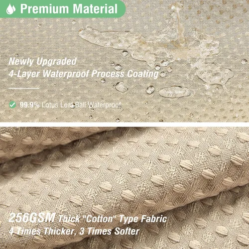 Miniatura 3 de Dynamene Cortina de ducha de tela beige – Cortinas de ducha de tela resistente con textura de gofre para baño, 256 GSM, juego de cortina de baño