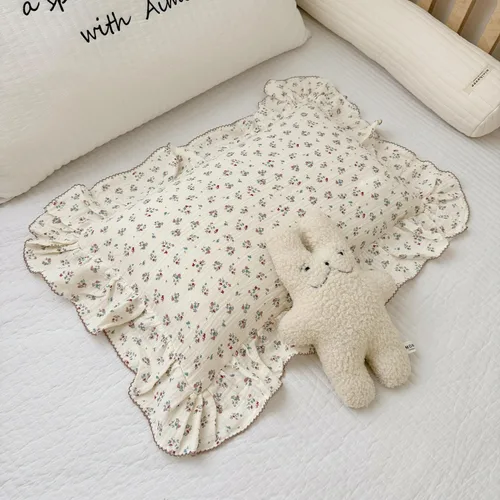 Miniatura 19 de BuLuTu Funda de almohada de algodón para niños pequeños, tamaño estándar, estampado de flores de Galsang, suave funda de almohada de viaje con borde