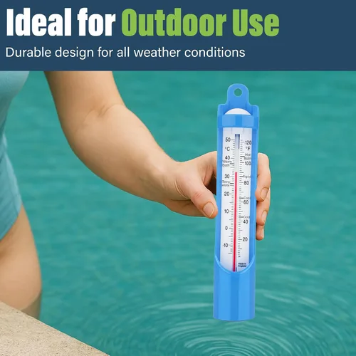 Miniatura 7 de Termómetro para piscina de 9.055 in – Termómetro de temperatura del agua de muestreo para baño, piscina, baño de hielo, termómetro de agua fácil
