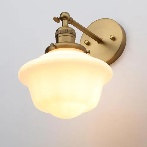 Miniatura 9 de Pathson Modern Wall Sconce, Milk White Bathroom Vanity Light Fixture, Wall Lighting for Bedroom Living Room Hallway Home Decor