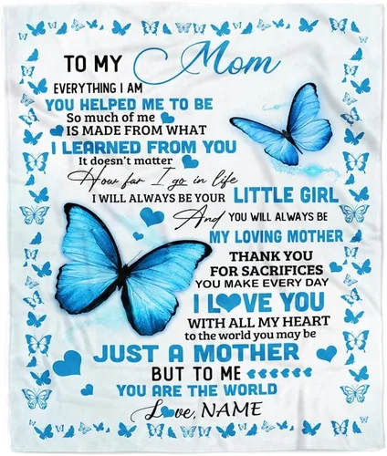 Miniatura 39 de Manta personalizada con texto en inglés «To My Mom from Daughter Wolf I Am Because You are Mom», para cumpleaños, día de la madre, Navidad, manta