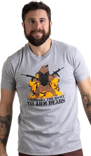 Miniatura 2 de Camiseta con texto en inglés "I Support The Right to Arm Bears", para hombre y mujer