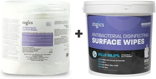 Miniatura 3 de Zogics Toallitas antibacterianas, toallitas desinfectantes para superficies y equipos de gimnasio registradas en la EPA (800 toallitas) +