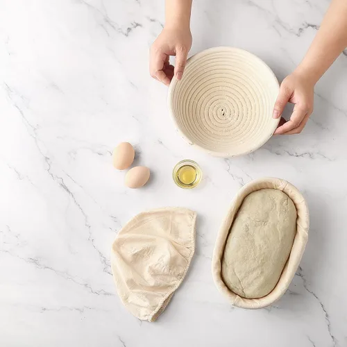 Miniatura 9 de Saint Germain Bakery Cesta Banneton de pan redondo prémium con forro – Cesta perfecta para hacer pan hermoso