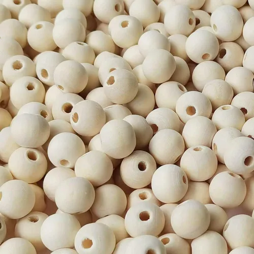600 cuentas de madera natural de 0.472 in, cuentas de madera redondas sin terminar para manualidades, guirnaldas, decoración de vacaciones, joyería,