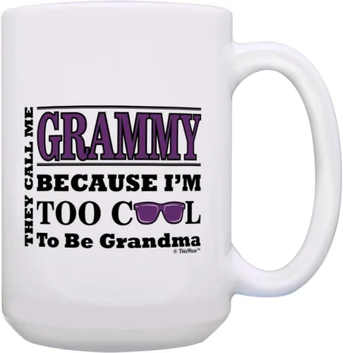 Miniatura 11 de ThisWear Regalo del Día de la Madre para Gigi Too Cool to Be a Grandma Gafas de sol Regalo de 11 oz Taza de café de cerámica Taza de té Blanco 11oz