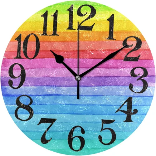 Miniatura 10 de Naanle Reloj de pared acrílico con estampado de purpurina rosa brillante, diseño de princesa para niña, redondo, cuadrado, diamante, pintura al