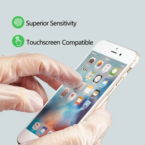 Miniatura 6 de Disposable Latex-Free Vinyl Exam Gloves Food Safe, 4mil Heavy Duty Food Prep Clear Rubber Gloves