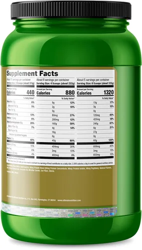 Miniatura 2 de Ultimate Nutrition Natural Gainz Proteína de suero en polvo – Proteína Gainer natural con caseína micelar y proteína de leche, chocolate, 3.6 libras