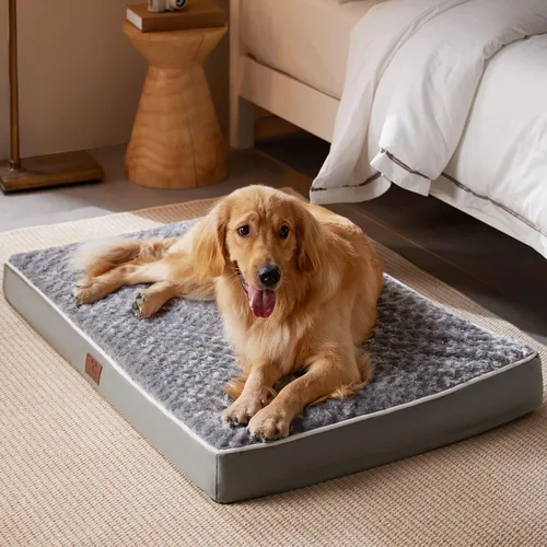 WNPETHOME Cama ortopédica grande para perro, cama grande impermeable para perros con funda extraíble lavable y parte inferior antideslizante, Gris