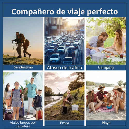 Miniatura 7 de Hapoon Inodoro Plegable Portátil XL para Acampar con Tapa - Orinal Portátil de Viaje para Adultos, Gris