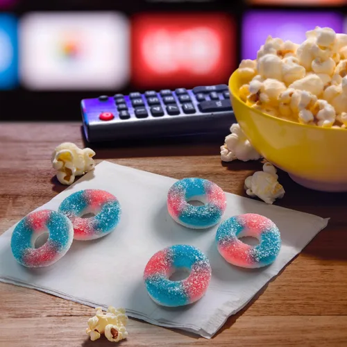 Miniatura 8 de SweeTARTS Halos, dulces, ponche azul y fresas y crema, agrio y masticable, suave y esponjoso, 3.5 onzas (12 unidades)