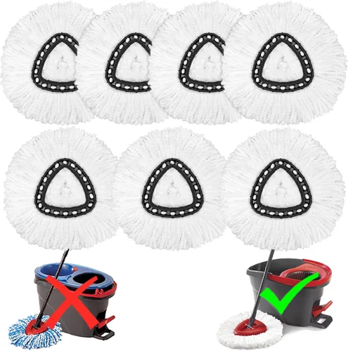 Miniatura 11 de 1 paquete de cabezales de repuesto para mopa giratoria O-Ceda Easy Wrin, recambios de mopa giratoria de microfibra, repuesto de cabezal de mopa