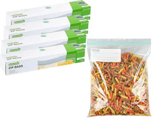 Miniatura 12 de Restaurantware Bag Tek - Bolsas de almacenamiento con cremallera de 1 galón, 25 bolsas desechables con cremallera, bolsas de plástico transparente a