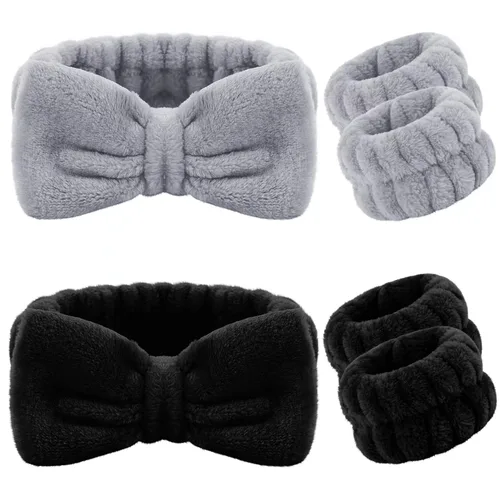 6 diademas de spa, muñequeras para lavar la cara, muñequeras para lavar la cara, muñequeras para el cabello, para mujeres y niñas, maquillaje para