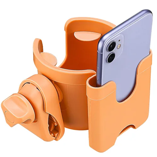 Miniatura 9 de Suranew - Portavasos universal para cochecito, portabebidas ajustable con soporte para teléfono para cochecito de bebé, silla de ruedas, andador