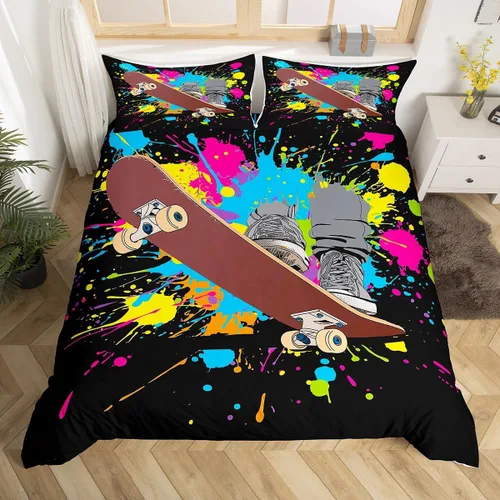Miniatura 11 de Erosebridal Juego de ropa de cama de Navidad para niños, tamaño individual, funda de edredón de animales lindos para niños y niñas, decoración