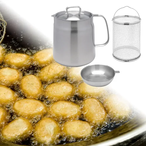 Miniatura 9 de Fenteer Olla de acero inoxidable para freidora, cesta antiadherente para papas fritas, olla pequeña para anillos de cebolla, restaurante, picnic