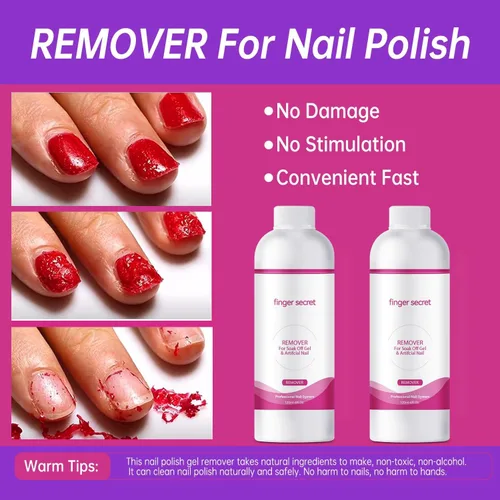 Miniatura 7 de Kit removedor de esmalte de uñas de gel de acetona de 4 onzas líquidas de capacidad, removedor de pegamento profesional de uñas rápida y fácilmente