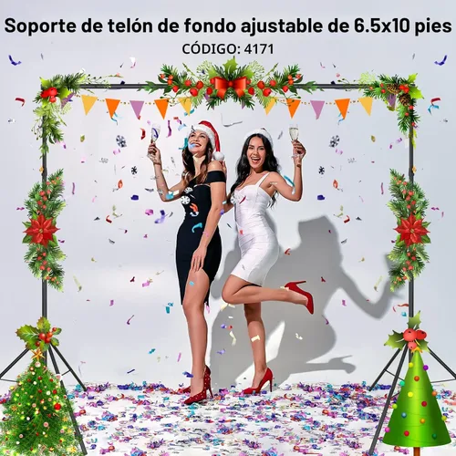 Miniatura 2 de LINCO Lincostore Kit de soporte para fondo de estudio fotográfico ajustable 10x6.5 pies con sistema de soporte de fondo para fotografía y bolsa