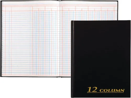 Miniatura 5 de Adams - libro de contabilidad, 7 X 9.25 pulgadas en color negro, 12 columnas, 80 páginas, Negro